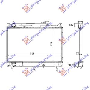 HLADNJAK MOTORA 2.0 V6 - 2.0 16V (42x52x27)