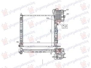 HLADNJAK MOTORA 2.2 CDI DIZEL (MAN) (-AC) (570x560) 99-03 DESNO