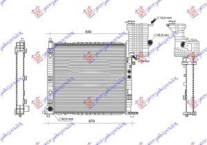 RADIATOR 1999-2003 2.2 CDI DIESEL MANUAL - A/C (570x560) (VALEO)