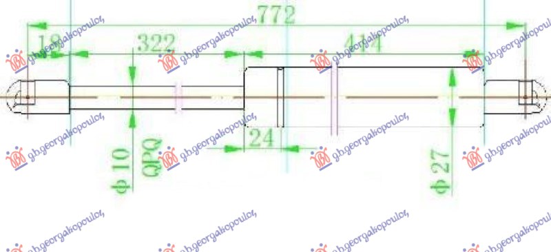 AMORTIZER GEPEK VRATA (772L-630N)