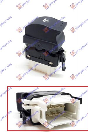 PREKIDAC U PREDNJIM/ZADNJIM VRATIMA (1 TASTER) (BELI KONEKTOR) (6 PIN) DESNO