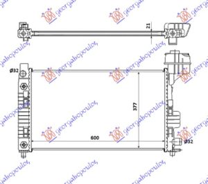 RADIATOR ALL MODELS MANUAL/AUTOMATIC (600x350)WITH WATER TANK (MAHLE BEHR)