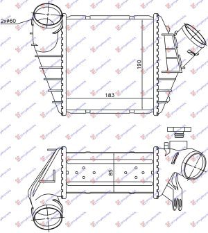 HLADNJAK INTERKULERA 1.8T BENZIN - 1.9 TDI -02 (183x190x85)