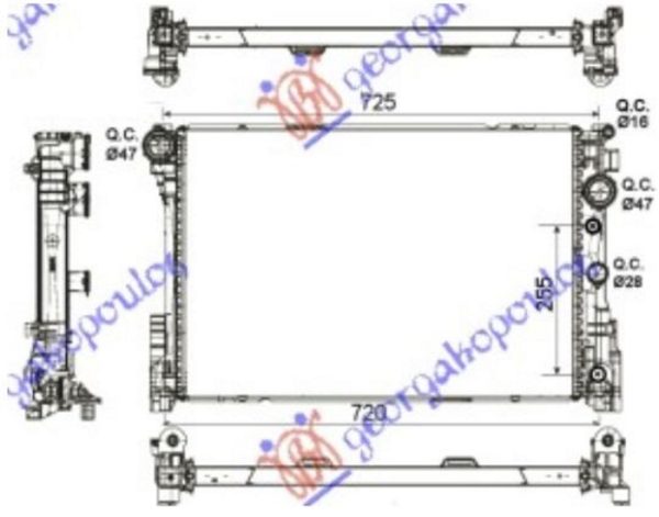 HLADNJAK MOTORA 3.0/3.5 BENZIN / 2.1/2.2-3.0 Cdi (64x43x3.4) (KOYO)