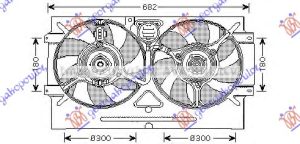COOLING FAN DOUBLE PETROL-DIESEL (VALEO)