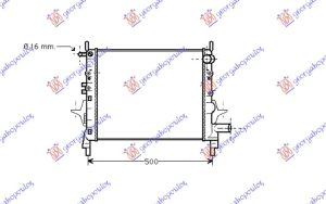 HLADNJAK MOTORA 1.1cc 8V 1.2cc 16V (-AC) (43x37.7) (VALEO)