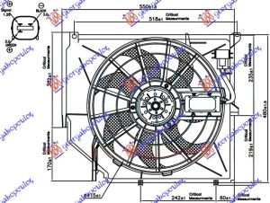 COOLING FAN ASSY PETROL (WITH CONTROL UNIT) (MAHLE BEHR)