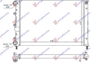 HLADNJAK MOTORA 1.6 16v TWIN SPARK (580x410x34) 05- (VALEO)