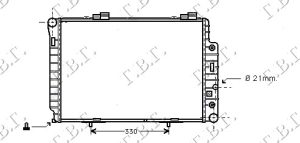 HLADNJAK MOTORA 2.0/2.3 BENZIN &SLK KOMPRESSOR (MAN/AUTO) (+AC) (61x42)