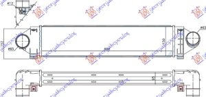 HLADNJAK INTERKULERA 2.5 ST225-RS305-RS350 BENZIN (660x150x65) BEZ OTVORA ZA SENZOR