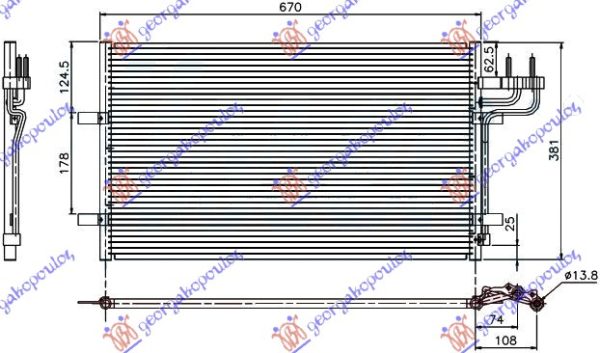 HLADNJAK KLIME BENZIN/DIZEL (62.8x37.4x1.6) (MARELLI)