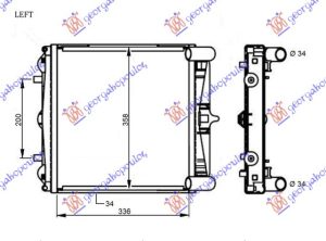 HLADNJAK MOTORA 2.5/2.7/3.2 (+/-AC) (336x358x34) LEVO