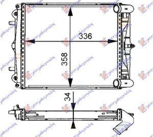 RADIATOR 2.5-2.7-3.2 +/- A/C (336x358x34) (NRF)