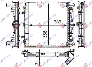 RADIATOR 2.5-2.7-3.2 +/- A/C (336x358x34) (MAHLE BEHR)