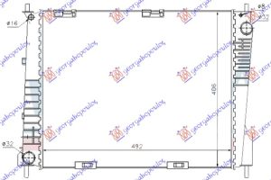 HLADNJAK MOTORA 1.5 DIZEL (+AC) (494x415x23) (ENGLESKA) (KOYO)