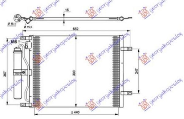 CONDENSER 1.5 DCI (490x376x16) (KOYO)