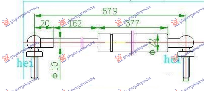AMORTIZER GEPEK VRATA -05 (L=D) (579L-690N) DESNO
