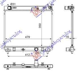 HLADNJAK MOTORA 1.4 D-4D (66KW) DIZEL (350x480x16) (KOYO)
