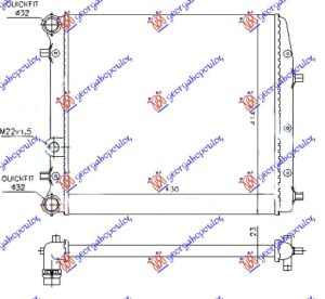 RADIATOR ALL MODELS - A/C (430x410) (WITHOUT COOLING FAN) (VALEO)