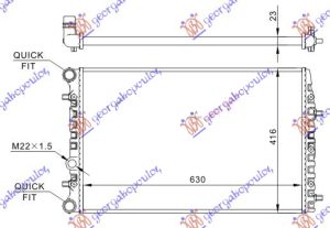 HLADNJAK MOTORA ZA SVE MODELSE BENZIN/DIZEL (MAN/AUTO) (+/-AC)(63x41) (VALEO)