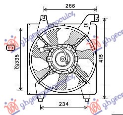 COOLING FAN PETROL (335mm) (2PIN)