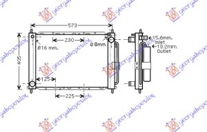 RADIATOR WITH AC (FIX) 1.2 PETROL-1.5 DIESEL DCi (510x380) (MAHLE BEHR)