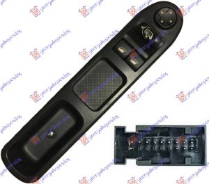 PREKIDAC U PREDNJIM VRATIMA (2 TASTERA) (ELEKTRO-SKLOPIV RETROVIZOR) (13 PIN) LEVO
