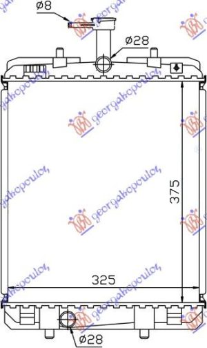 RADIATOR 1.0cc +/- A/C (374x326) (KOYO)