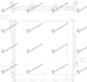 RADIATOR 4.4-4.6-4.8 PETROL/DIESEL AUTOMATIC (590x600x40) (NISSENS)