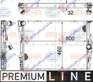 RADIATOR ALL MODELS PETROL (SINGLE MANUAL) (600x460x32) 1 TUBE (MAHLE BEHR PREMIUM LINE)