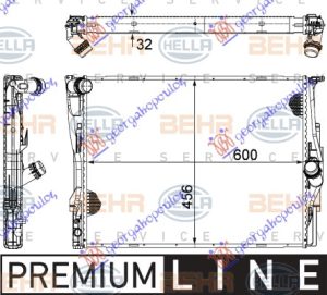 RADIATOR ALL MODELS PETROL (SINGLE AUTOMATIC) (600x460x32) 1 TUBE (MAHLE BEHR PREMIUM LINE)