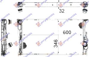 HLADNJAK MOTORA 3.0 (135i) BENZIN (MAN) - 2.0 (116D/118D/120D/123D) DIZEL (MANUAL/AUTOMATIC) (600x340x32) 1 TUBE (MAHLE BEHR)