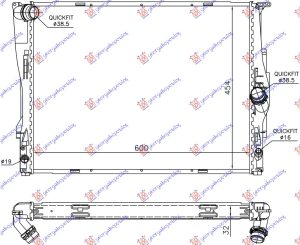 RADIATOR ALL MODELS PETROL (MANUAL- AUTOMATIC) (600x460x32) 2 TUBES (KOYO)