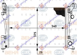 RADIATOR PERTOL +/- A/C (540x375) (MAHLE BEHR)