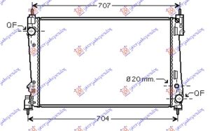 RADIATOR 1.4-1.6 TURBO PETROL 1.3-1.9 DIESEL +/-AC (620x390)88KW (MAHLE BEHR)