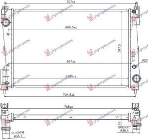 HLADNJAK MOTORA BENZIN/DIZEL (619x398x26) (VALEO)