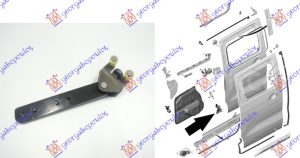 KLIZAC (VODJICA) KLIZNIH VRATA DONJI DESNO