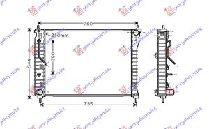 HLADNJAK MOTORA 2.4i 16V 3.2i 24V (MAN/AUTO) (67x51x27)