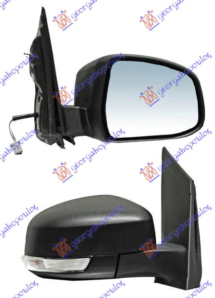 DOOR MIRROR ELECTRICAL HEATED PRIMED (W/SIDE LAMP) (A QUALITY) (ASPHERICAL GLASS)