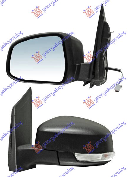 DOOR MIRROR ELECTRICAL HEATED PRIMED (W/SIDE LAMP) (A QUALITY) (ASPHERICAL GLASS)
