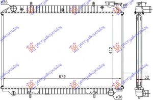 HLADNJAK MOTORA 1.6i 16V/2.0 D (42.3x68.5) POKLOPAC DESNO