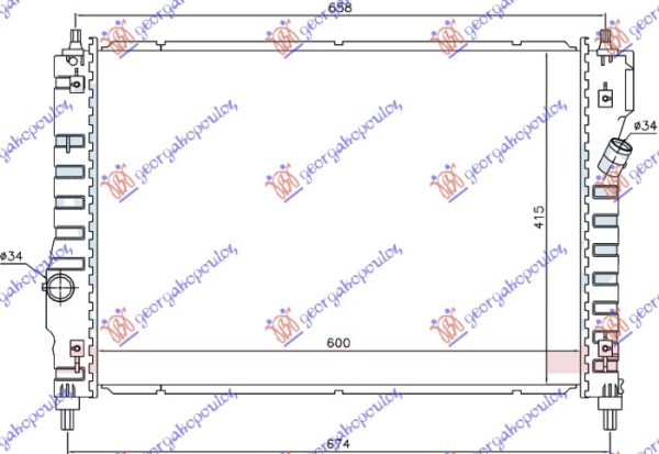 RADIATOR 1.6 PETROL MANUAL (600x415x16) (KOYO)