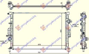 RADIATOR (1.6-2.0 T2/T3/T4) PETROL - (1.6-2.0 D2/D3/D4) DIESEL MANUAL (670x454x16) (KOYO)