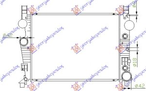RADIATOR 4.3-5.0 PETROL AUTOMATIC (640x472x42) (MAHLE BEHR)