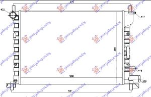 RADIATOR 1.2-1.3-1.4-1.6-1.7 + A/C (520x378) (MAHLE BEHR)
