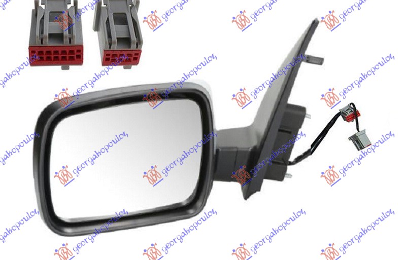 DOOR MIRROR ELECTRICAL HEATED FOLDABLE PRIMED (W/SENSOR) (8 PIN) (A QUALITY) 2011- (CONVEX GLASS)