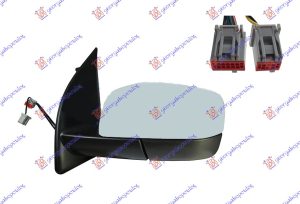 DOOR MIRROR ELECT. HEATED  FOLD. PRIMED (WITH FOOT LAMP & SENS) (9 PIN) (A QUALITY) 11-  (CONVEX GLASS)