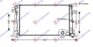 HLADNJAK MOTORA 2.2 Cdi (MAN) (+AC) (680x400x2.6) (LEMLJEN SPOJ)