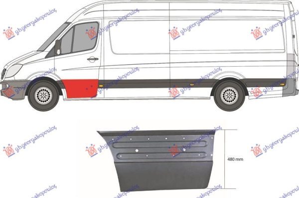 OPLATA PREDNJIH VRATA DONJA (DUZINA 89cm VISINA 47cm) DESNO
