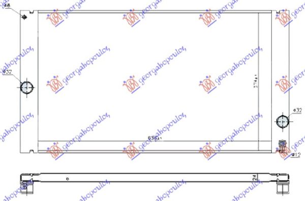 HLADNJAK MOTORA 2.4/2.5 BENZIN / 2.0 D DIZEL (635x375x22) (CEO ALUMINIJUM)
